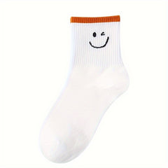10 Pairs Cartoon Print Socks Women's Mid Tube Stockings