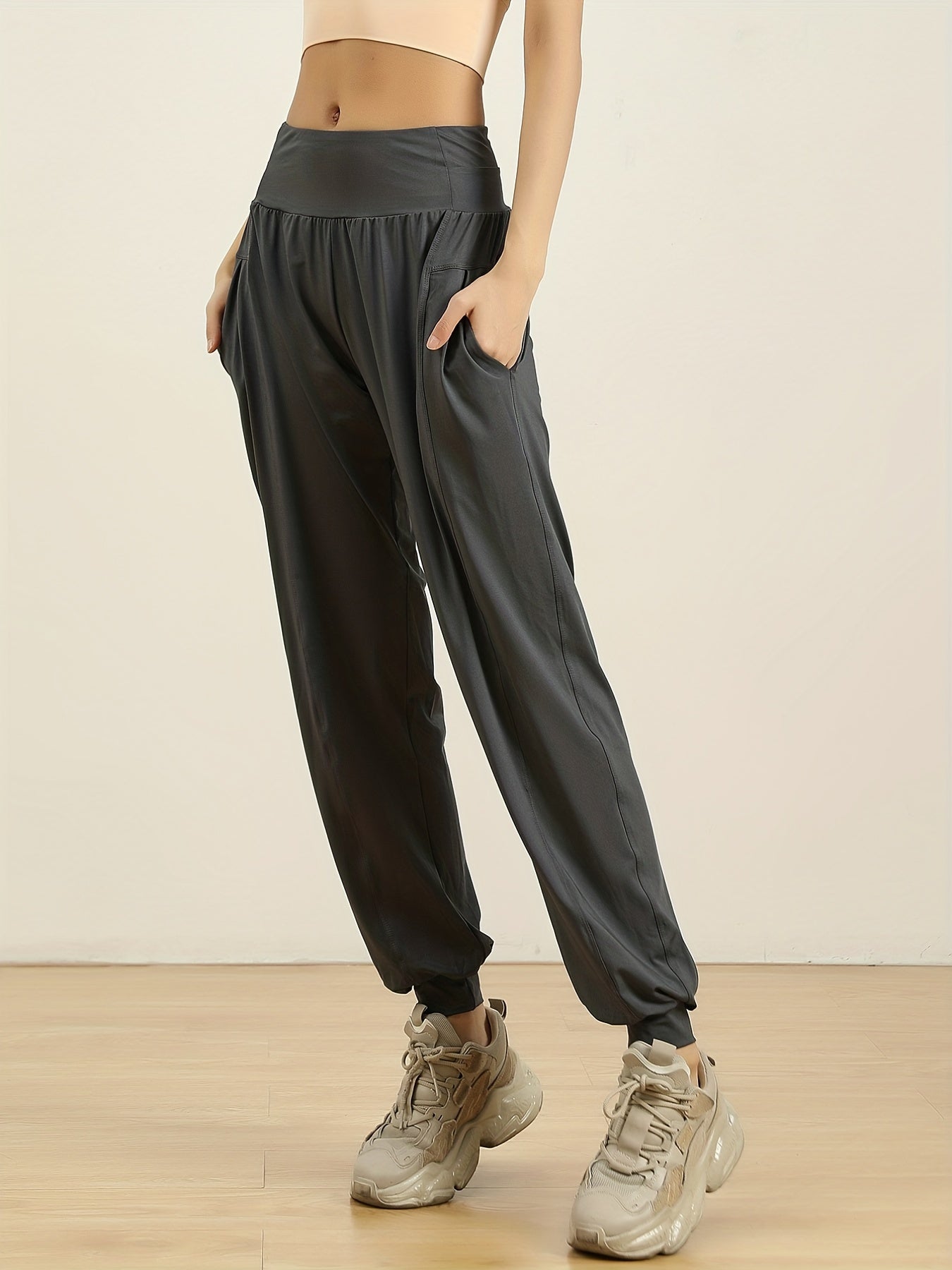 Quick Drying Jogger Pants High Waist Stretchy Sports Activewear