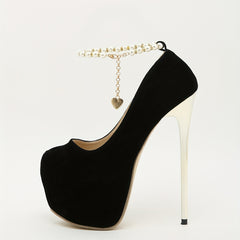 Women's Solid Platform Stiletto High Heel Shoes