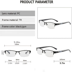 Half Frame Men's Business Metal Reading Glasses