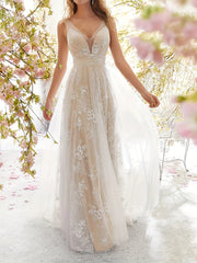 Pleated High Waist Wedding Dress V Neck Sleeveless Maxi Dress