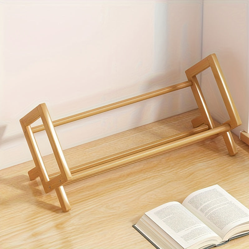 Desktop Bookshelf Bamboo Organizer Shelves Home Office Living Room