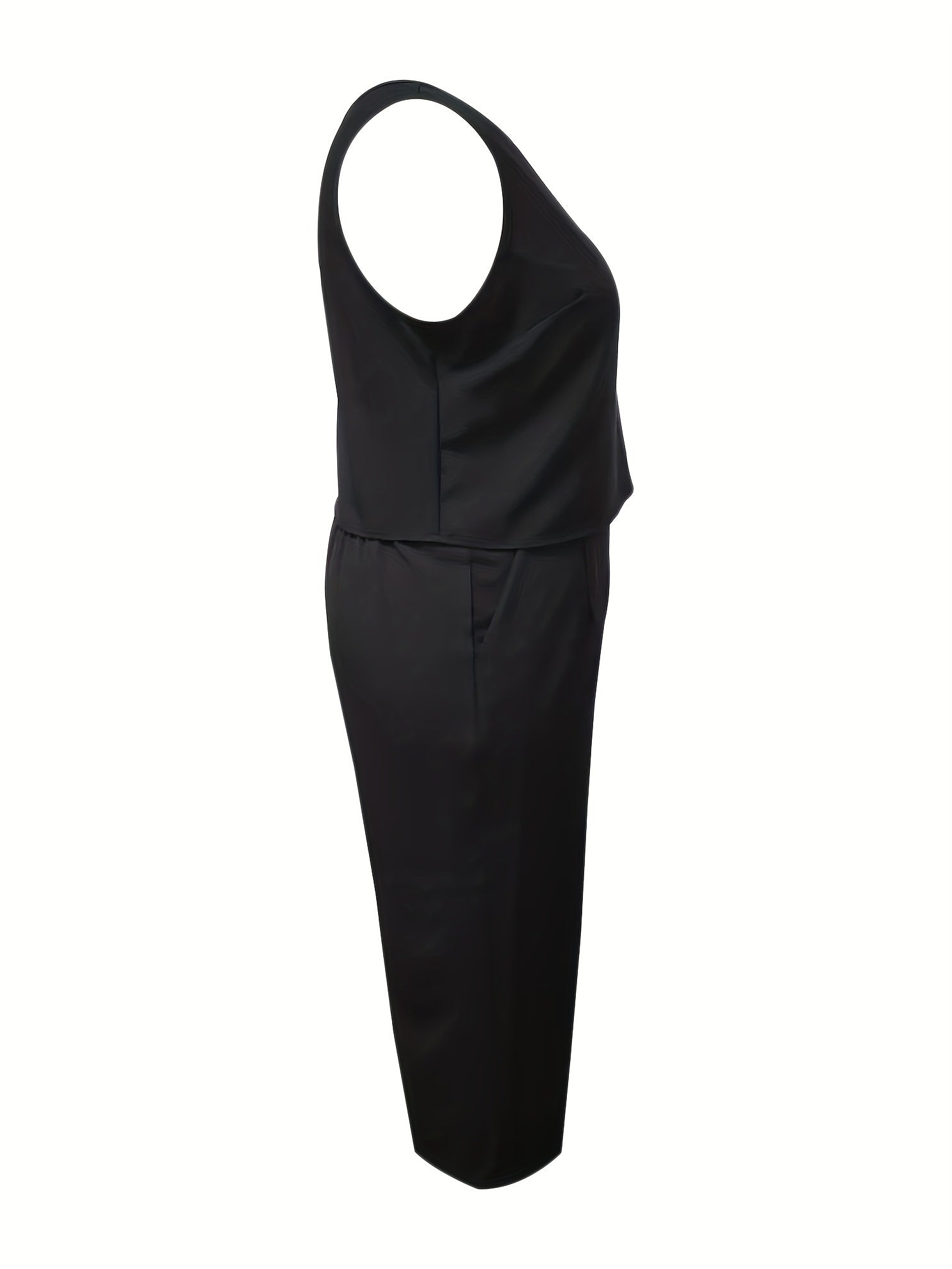 Solid Tank Top & Wide Leg Pants 2 Piece Set