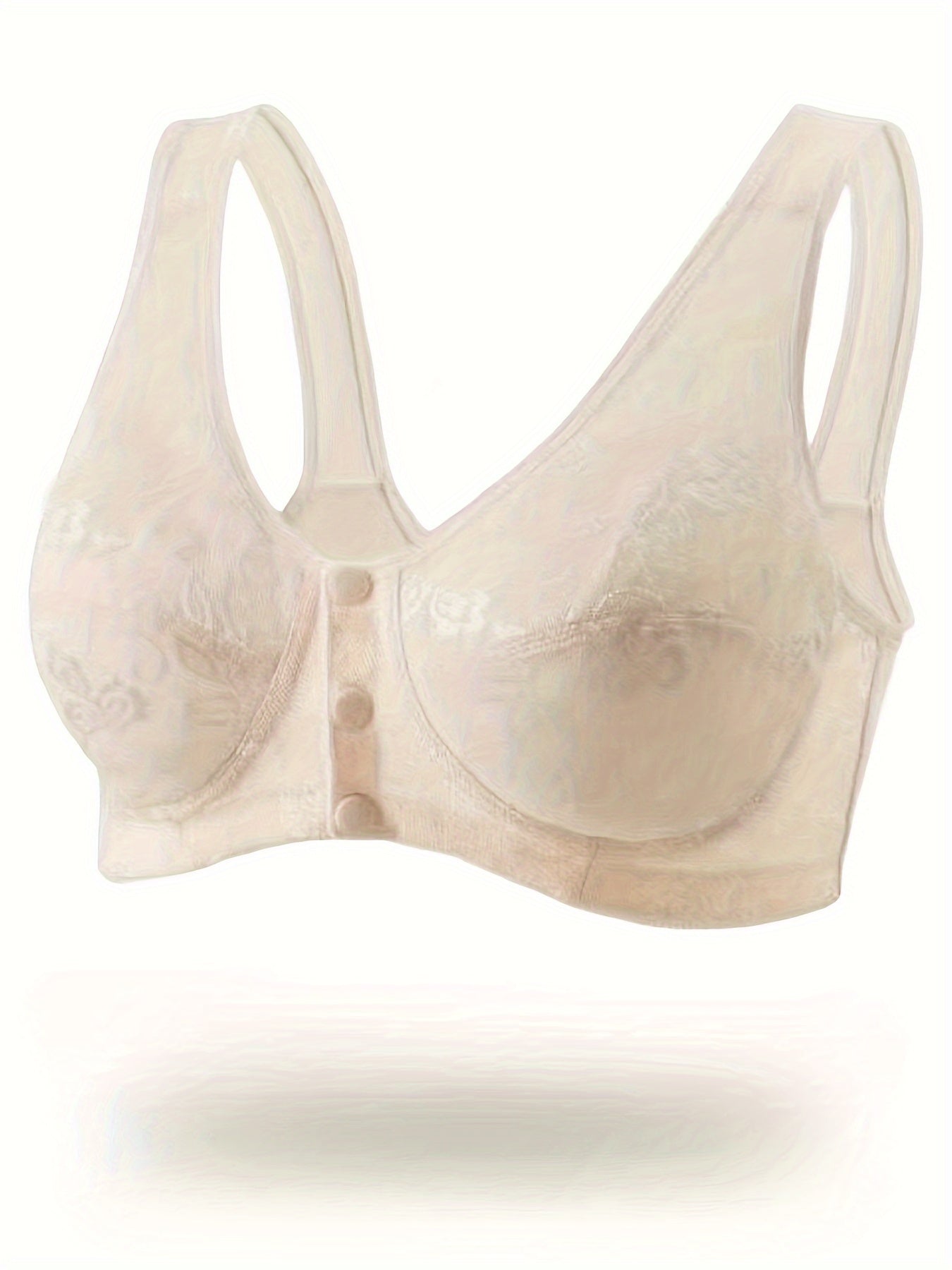 Wireless Lace Bra with Front Buckle Closure