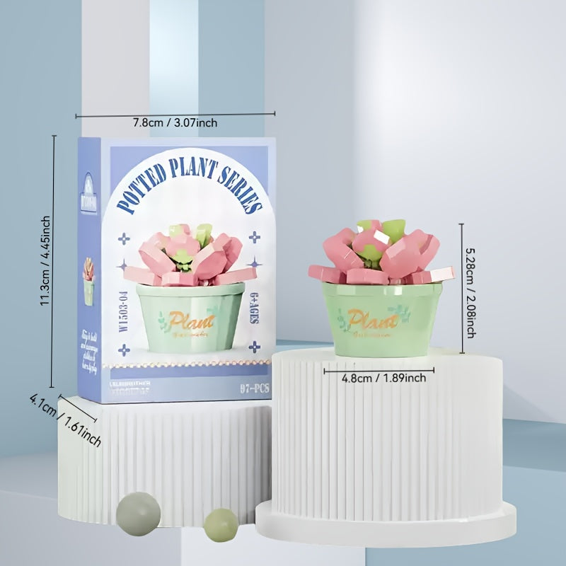 12pcs Flower Building Set Small Particle Blocks