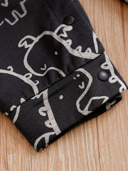 Dinosaur Print Newborn Romper Long Sleeve Baby Bodysuit
