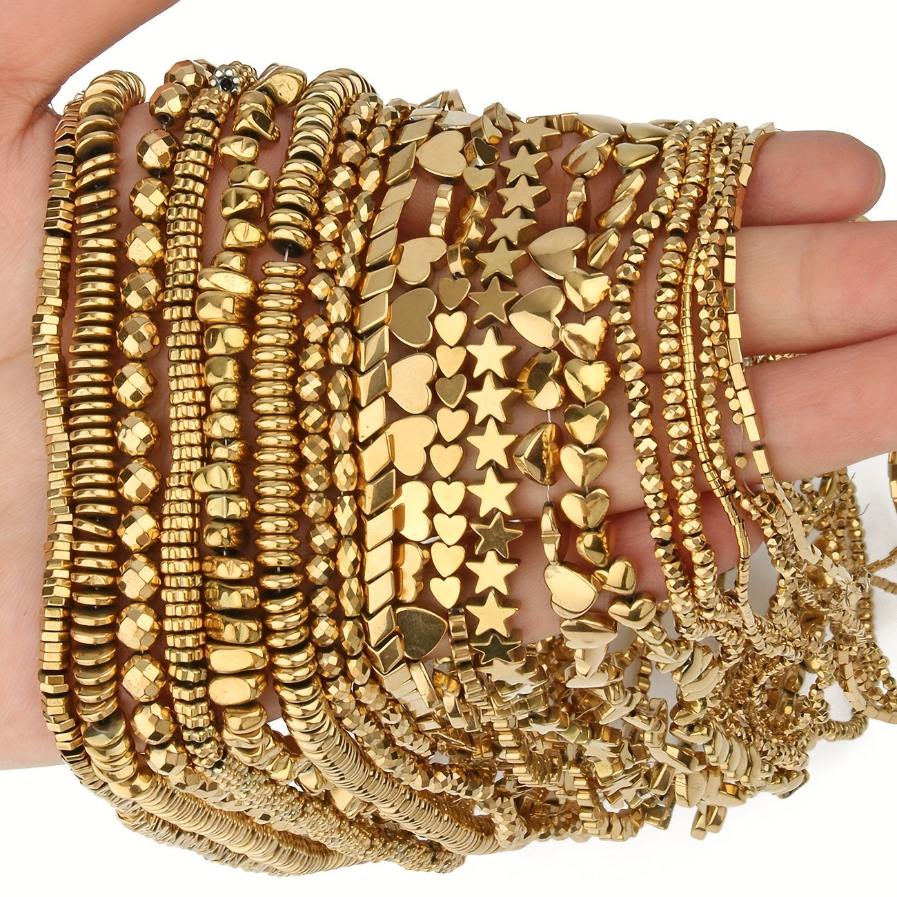 High Retention Natural Golden Hematite Beads Strand DIY Jewelry Making