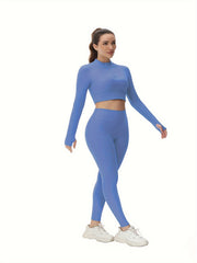 Yoga Crop Top & Leggings Set - Women's Activewear