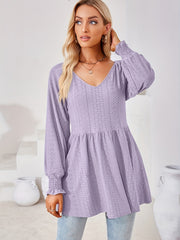 Eyelet Embroidered Lantern Sleeve Top