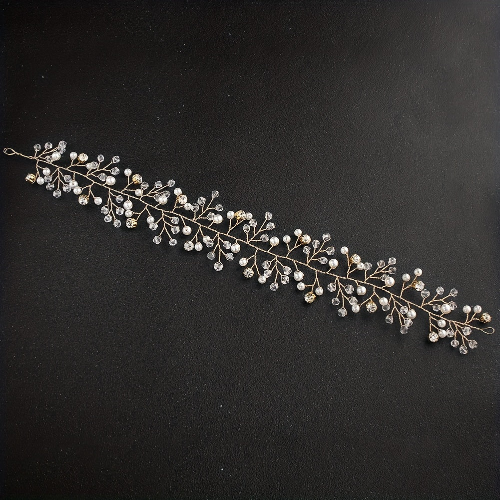 Crystal Rhinestone Beads Headpiece Hairband Bridal Jewelry