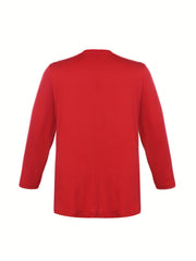 Solid Long Sleeve Open Front Cardigan
