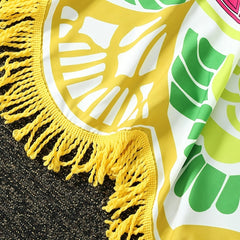 Lotus Figure Yoga Mat & Beach Towel in Yellow & Turquoise