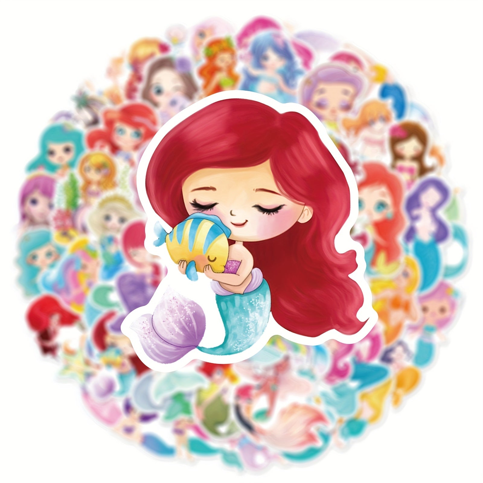 50pcs Mermaid Graffiti Stickers for Party Decor Bikes Bottles & More