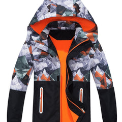 Boys Camo Rain Jacket Waterproof Coat With Hood
