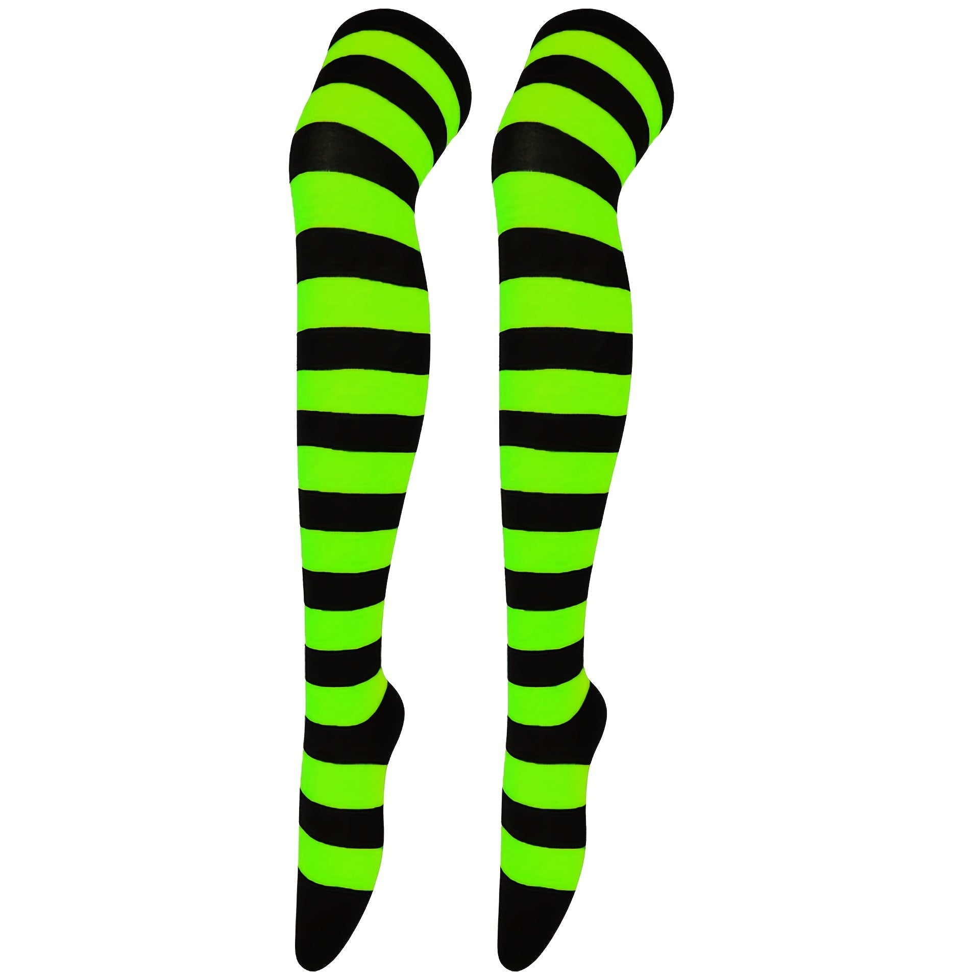 5 Pairs Striped Thigh High Socks Over The Knee Stocking