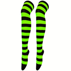 5 Pairs Striped Thigh High Socks Over The Knee Stocking