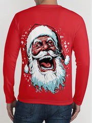 Christmas Santa Claus Print Men's Long Sleeve T-shirt for Autumn