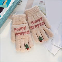 Thick Warm Windproof Knitted Gloves Cycling Riding Student Girls