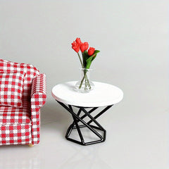 1:12 Dollhouse Furniture Set Tea Table & Armchair Micro Scene Decor