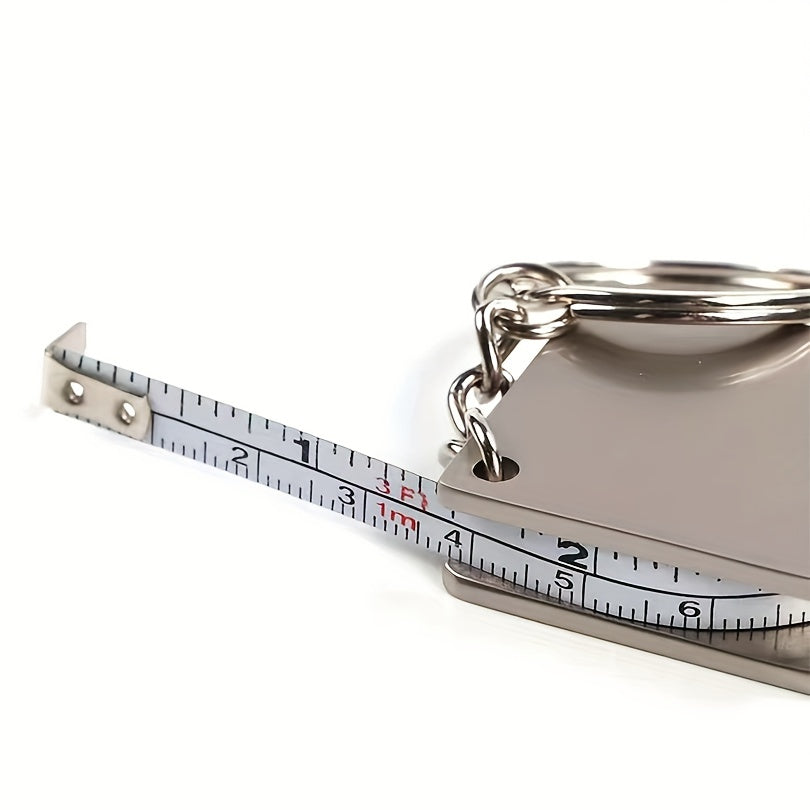 Stainless Steel Retractable Ruler Tape Measure Keychain