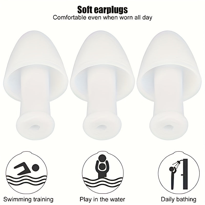 Waterproof Silicone Earplugs for Swimming Diving Bath