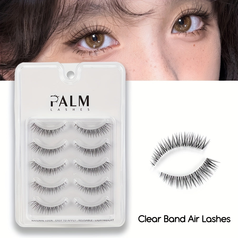Natural Look False Eyelashes Short Everyday Lashes Clear Bands