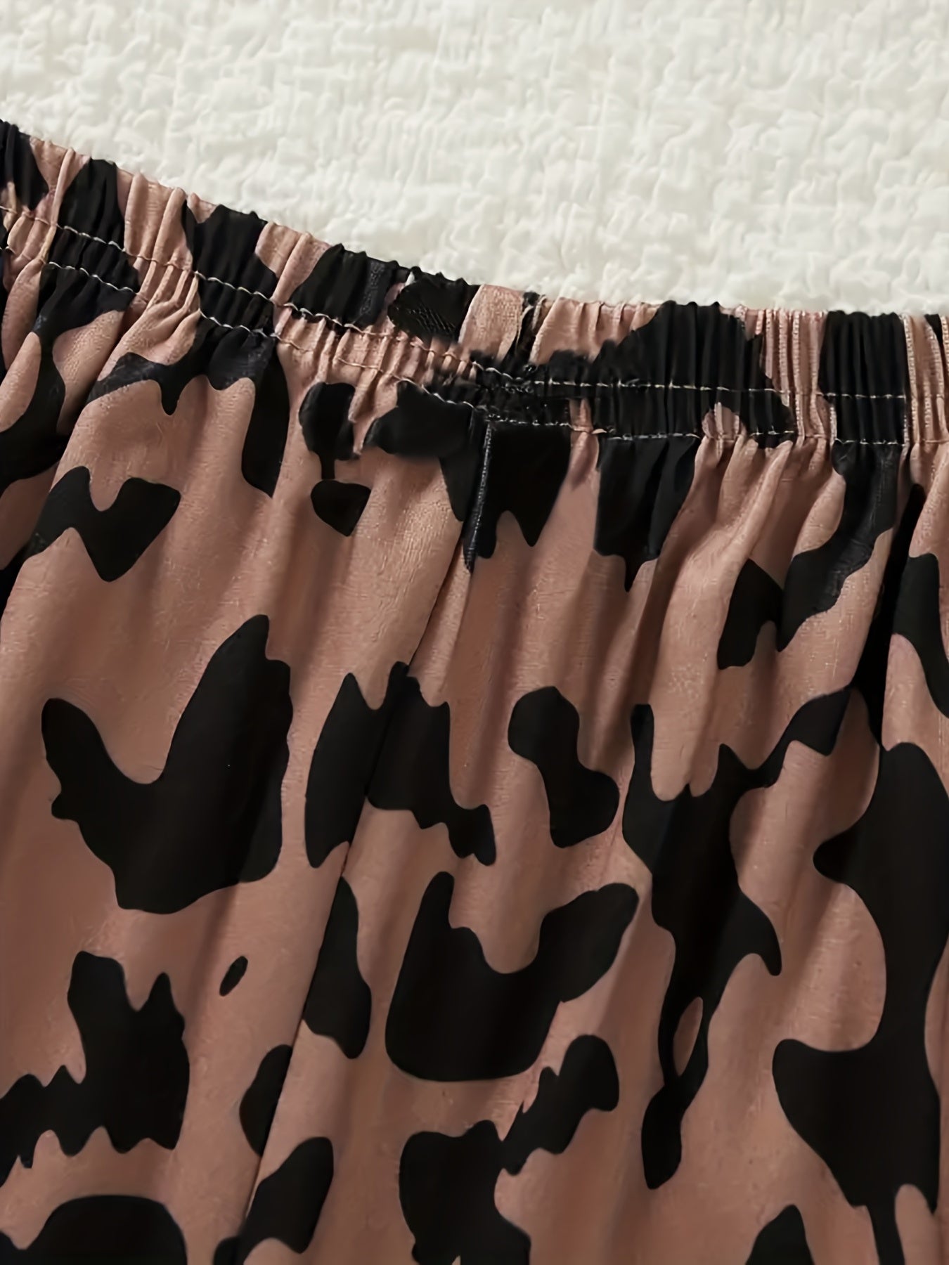 Leopard Print Pajama Set Crew Neck Cami Top & Shorts