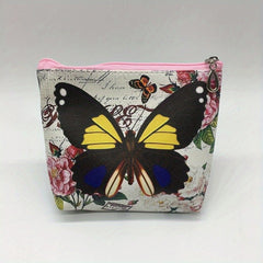 Cartoon Butterfly Pattern Zipper Coin Purse Small Storage Bag Key Bag