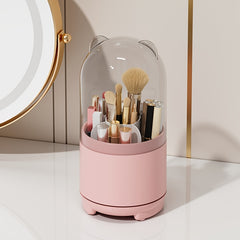 360 Rotating Makeup Brush Holder High Capacity Clear Make Up Storage