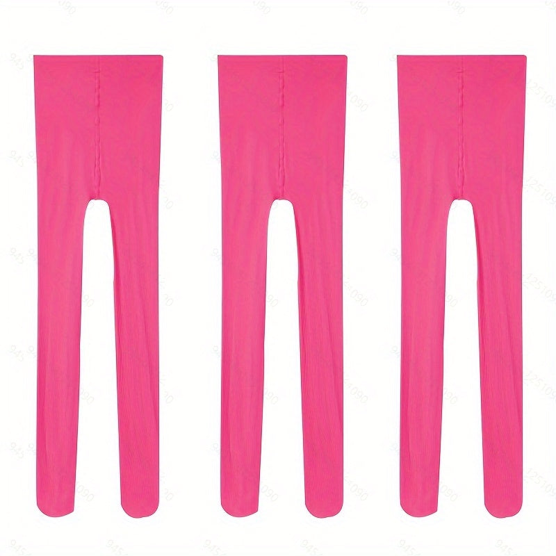 3 Pairs Girls Thin Breathable Pantyhose for School and Daily Wear