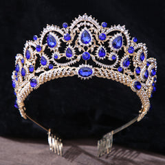 Emerald Crystal Crown With Comb Bridal Wedding Headband For Brides