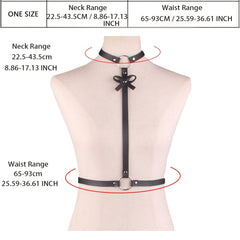 Sexy Neck & Waist Belt Punk Y2K Harness Belt Bows Body Harness Woman Accessories