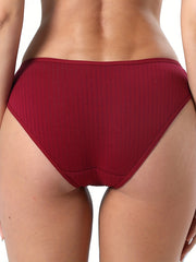 6pcs Heart Embroidery Briefs Hollow Out Intimates Panties