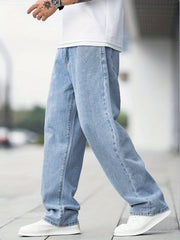 Men's Wide Leg Jeans Casual Street Style Denim Pants