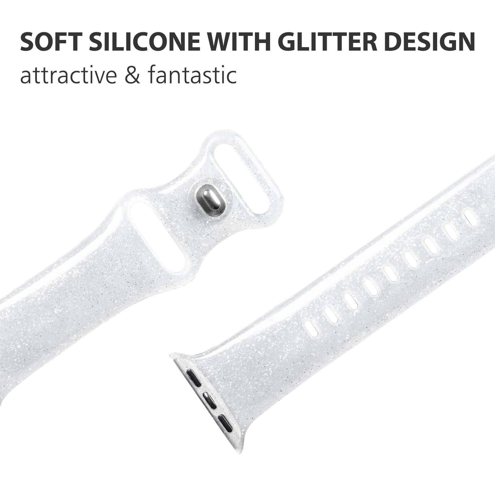 Silicone Glitter Buckle Waist Watch Band Decoration