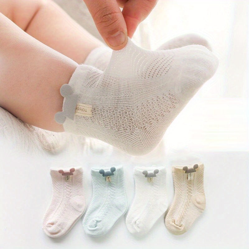 4Pairs Newborn Baby Socks Cotton Blend Comfy Boys Girls