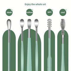 6pc Stainless Steel Ear Cleaning Set Portable Hygienic Ear Scoop Tool