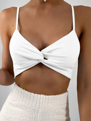 Twist Front V-Neck Cami Top Solid Color