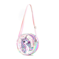 Glitter Sequin Rainbow Unicorn Crossbody Bag Coin Purse Kids Accessories