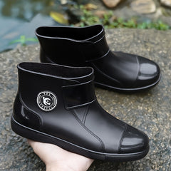 Men's Waterproof Rubber Sole Slip On Rain Boots