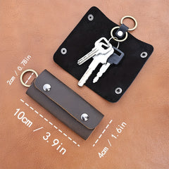Men's Cowhide Key Chain Portable Retro Waist Hanging Keychain