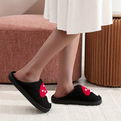 Mushroom Pattern Slip-On Plush Slippers