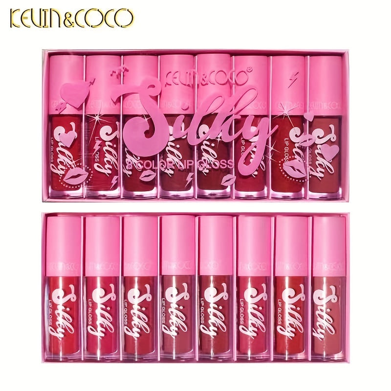 KEVIN&COCO 8-Piece Lip Gloss Box Velvet Mist Gloss Lip Glaze