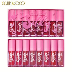 KEVIN&COCO 8-Piece Lip Gloss Box Velvet Mist Gloss Lip Glaze