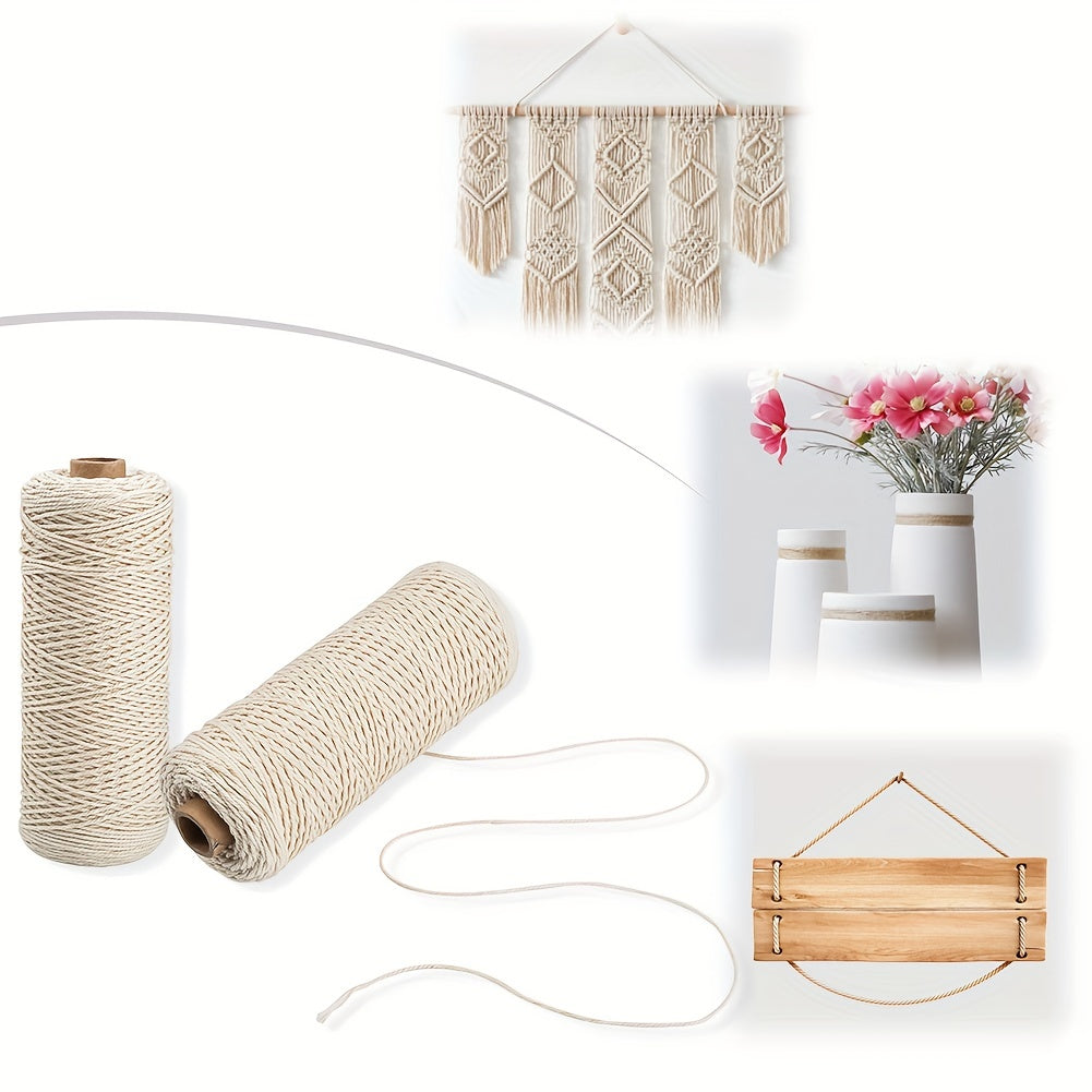 Cotton Rope Twisted Braided Cord Wall Hanging Plant Hanger 1mm 200m