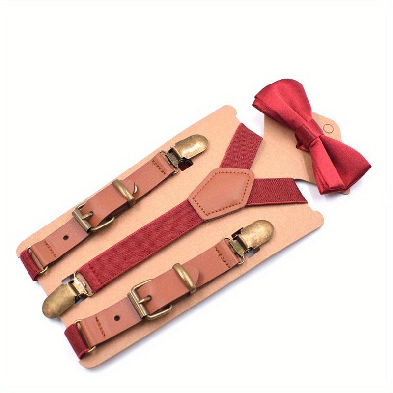 Children's Y-Shaped Suspenders & Bowtie Set