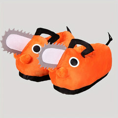 Men's Cartoon Dog Slippers Winter Warm Plush Home Shoes Cosplay Slipper