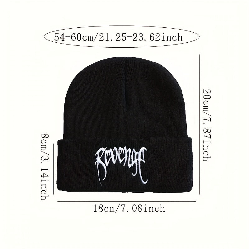 Men's Knit Beanie Hat Ski Cap Embroidered Warm Winter Hat