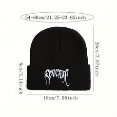 Men's Knit Beanie Hat Ski Cap Embroidered Warm Winter Hat