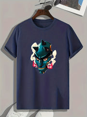 Cartoon Character Print Men's Graphic T shirt for Summer